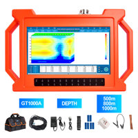 PQWT-GT1000A 18 saluran detektor logam industri, peralatan survei embun listrik untuk deteksi air bawah tanah