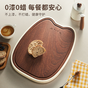 HeDou Cat Shape Cutting Board Medium Large Ebony Wood Antibacterial For Fruits Vegetables Steaks Kitchen Use - Product Image 4