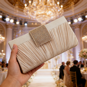 Bolso de Fiesta Elegante para Mujer, Brillante y Plisado, Tipo Bandolera, de Alta Calidad, Diseño de Bolso Tote - Product Image 1