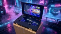 Console de jeu portable Double Pandora Box Flip Folding Home Arcade Machine 21 pouces avec manettes métalliques, 1 an de garantie, multijoueur en anglais