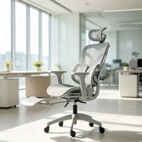 Chaise ergonomique en mesh pivotante à 360 degrés, dossier inclinable, profondeur de siège réglable, structure en nylon, pour personnel de bureau, logo personnalisé