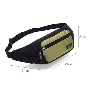 Unisex <b>Large</b> Waist Bag Anti-Theft Zipper Polyester Twill Sling Fanny Pack for Outdoor Sport & Casual Use - Product Image 3