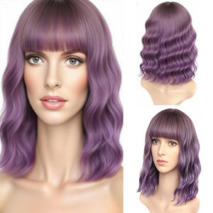 Rosa <span class=keywords><strong>viola</strong></span> Cosplay <span class=keywords><strong>capelli</strong></span> corti parrucche con pizzo trasparente frangia parrucche sintetiche per le donne fatte da <span class=keywords><strong>capelli</strong></span> cinesi - Product Image 5