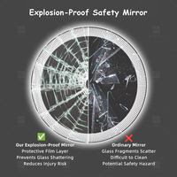 Miroir de salle de bain rond à LED de 80 cm, cadre en forme de soleil, rétroéclairé, miroir mural pour vanité