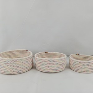 Cesta de Almacenamiento: Organizador de Cuerda de Algodón para Llaves, Carteras, Juguetes, Pañales y Más - Color Sólido - Product Image 2
