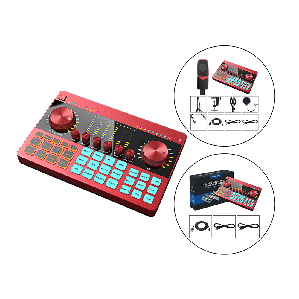 Multi-channels external usb interface live singing k10 v8 audio recording voice changer sound card