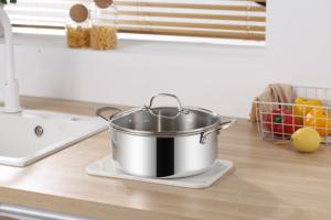 Set di <span class=keywords><strong>pentole</strong></span> per la casa da 9 pezzi in acciaio inossidabile rivestito multistrato con coperchi, padelle resistenti, <span class=keywords><strong>servizio</strong></span> OEM & ODM - Product Image 3