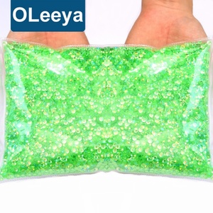 Oleeya Lot en vrac de strass en résine SS6-SS30, couleurs vert émeraude gelée, TRN, à dos plat argenté, couleurs AB, pour vêtements - Product Image 1