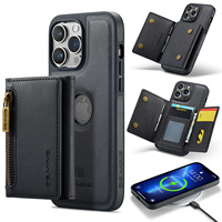 Pochette de téléphone de portefeuille en cuir détachable magnétique de luxe pour iPhone 15 Pro Max 15 14 Plus 13 12 étui mobile avec poche pour carte