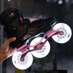 Ruedas de <span class=keywords><strong>Patines</strong></span> en Línea de Carreras <span class=keywords><strong>110</strong></span> 125 <span class=keywords><strong>mm</strong></span>, Multicolor Verde Brillante, Resistentes al Desgaste para Exteriores, Alta Elasticidad, Grado Rápido - Product Image 3