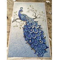 Motif de mosaïque en marbre, image de fleur, carrelage mural