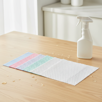 Serviette de nettoyage de cuisine esthétique de luxe en fibre de bambou durable, non tissée, légère, jetable, lavable à la main