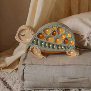 Segno animale casa camera da letto ornamento decorativo LED luce notturna per bambini bambino vivaio decorazione carina tartaruga in legno lampada da tavolo - Product Image 5