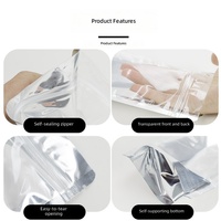 Sachets refermables en aluminium avec fenêtre transparente, pochettes d'emballage alimentaire pour noix, fruits secs et snacks