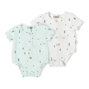 Baby Bodysuits Muslin Quality Clothes Infant Soft Print New Born Baby Clothing Top Brand 0-18Months