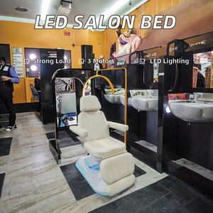 Luxe Led Licht Basis Massagebed Voetbediening 3 Motoren Hoge Dragende Synthetische Leer <span class=keywords><strong>Chinese</strong></span> Commerciële Hotelschool - Product Image 2