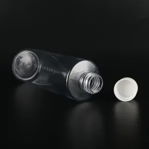 Garrafa líquida de maquiagem vazia de plástico transparente com tampa de rosca para atacado 120ml 250 500 1000ml