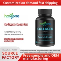 Capsules de protéines multi-collagènes de marque privée OEM, types I, II, III, V, X, pour la peau, les cheveux, les ongles et le soutien des articulations, complément de 150 unités
