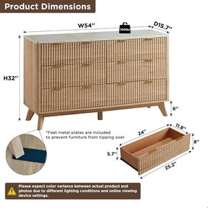 Moderner <span class=keywords><strong>TV</strong></span>-Schrank mit 6 Schubladen, Wohnzimmer-Unterhaltungscenter - Product Image 2