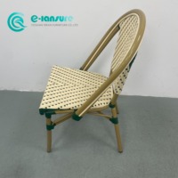 Mobilier d'extérieur de style rétro avec cadre en aluminium chaise de salle à manger ensemble de chaises en rotin PE sièges de jardin de loisirs pour hôtel restaurant bistro