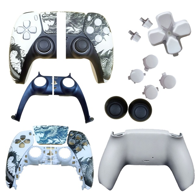 Replacement Controller Shell Case Compatible for P-S5 Custom DIY Water Printing Faceplate Cover Gaming Controller Decorative