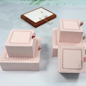 Wholesale Custom logo Jewelry Wooden High-end Earring Ring Necklace <b>Box</b> Jewelry Storage <b>Gift</b> <b>Box</b> - Product Image 2