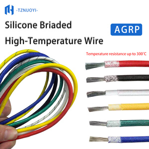 Fil tressé flexible en silicone isolé résistant à la chaleur avec gaine en fibre de verre AGR/AGRP, câbles électroniques, fil de <span class=keywords><strong>chauffage</strong></span> - Product Image 1