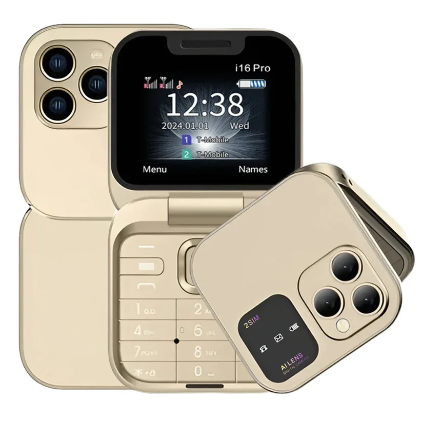 I16 Pro Lady Cover Flip Phone - Foldable 1.77