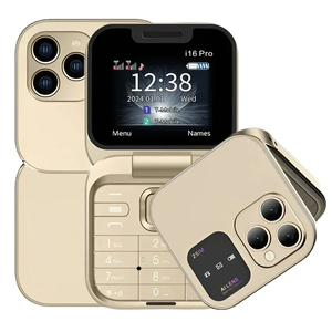 هاتف محمول I16 Pro قابل للطي بغطاء للسيدات، شاشة 1.77 بوصة، شريحتين، مشغل MP3، صوت سحري، مصباح يدوي، اتصال سريع، هاتف خلوي بتصميم صدفي لكبار السن - Product Image 3