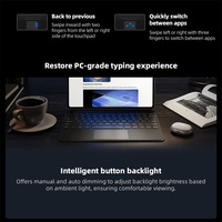 Yeni Pad 6S Pro 12.4'' Mini Kablosuz Kapasitif Bölünmüş Dokunmatik Yüzey Klavye, Tablet için Akıllı Düğme Bağımsız Kısayolları ile