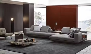 Ensemble de canapés modernes de luxe, canapé design minimaliste en tissu, canapé confortable extra large en forme de L pour salon - Product Image 5