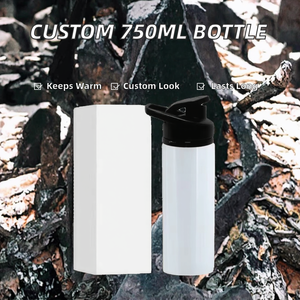 Botella de Agua Deportiva de Aluminio Aislada de 750 ml, Clásica, Personalizable por Sublimación - Product Image 2