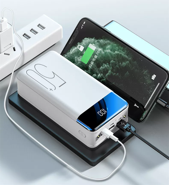 Wholesale 50000mah LED Display Power Bank High Capacity Portable Charger Mobile Phone Powerbank