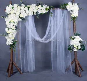 विंटेज शैली आउटडोर शादी लकड़ी के फूल स्टैंड पृष्ठभूमि