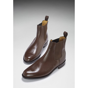 Brown Leather Chelsea <b>Boots</b>, Welted Leather Sole - Product Image 3