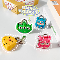 Mini cadenas créatif en acier inoxydable, motif dessin animé, super mignon et adorable, pour la maison, bagages, style coréen