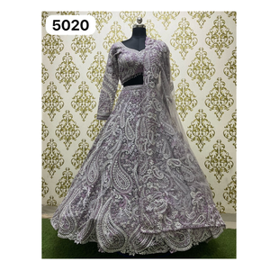 Georgette et filet Lehenga Choli pour femmes gracieuses avec broderie lourde pour la fête pour les réceptions de mariage Sangeet Mehndi - Product Image 3