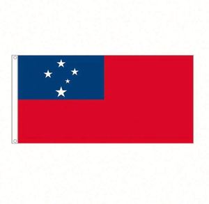 China Factory Custom Printed Durable Hanging Style 100% Polyester Flags <b>Banners</b> with Aluminum Flagpole for Festival Samoan Flag - Product Image 1