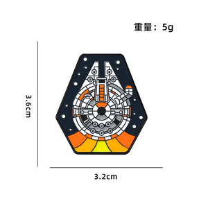 Badge créatif en alliage de zinc émaillé à effet goutte d'huile, série Star Wars, vaisseau spatial, thème science-fiction, objet de collection - Product Image 2