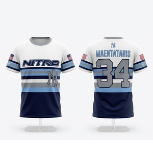 <span class=keywords><strong>เสื้อ</strong></span>ซอฟต์บอลทีมซอฟต์บอลเสื้อซอฟต์บอลลายทางดีไซน์คลาสสิกย้อนยุคตามสั่ง - Product Image 1