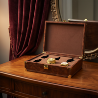 Boîte-cadeau artisanale de luxe haut de gamme en MDF pour huiles essentielles et parfums, personnalisable avec impression sérigraphique et logo sur mesure