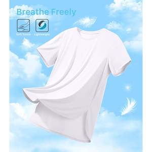 2025 camisetas de entrenamiento para hombres UPF 50 + protección solar manga corta suelta ajuste Atlético gimnasio correr Tops blanco XL - Product Image 2