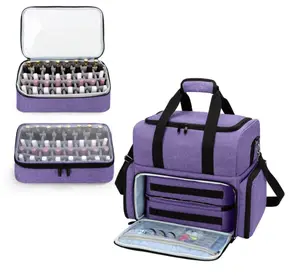 Mallette de rangement Portable pour lampe à ongles contient 80 bouteilles sac organisateur de vernis à ongles voyage support de vernis à ongles pour ensemble de manucure