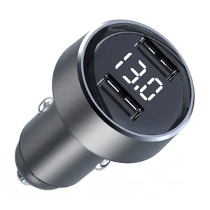 2023 Innovatieve Trend Zinklegering Slimme Led Display Voltmeter 5V/4.8a Metalen Autolader Voor Vivo, Mi, Huawei, Iphone, Ipad En Meer