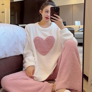 <span class=keywords><strong>Pigiama</strong></span> donna invernale in <span class=keywords><strong>pile</strong></span> caldo cuore dolce Set Loungewear <span class=keywords><strong>taglie</strong></span> <span class=keywords><strong>forti</strong></span> di fascia alta - Product Image 2