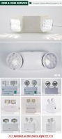 Lampe d'urgence LED rechargeable AC85-265V 50/60Hz avec double tête et batterie de secours au lithium pour couloir, maison, commerce