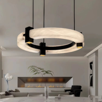 Plafonnier LED ovale moderne et minimaliste, luminaire décoratif pour la maison, lustre en albâtre Ra90 50000h, montage en surface, villa, restaurant