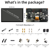 Raspberry Pi 7 pulgadas IPS 1024*600 Módulo de pantalla LCD Pantalla táctil capacitiva CON ALTAVOCES