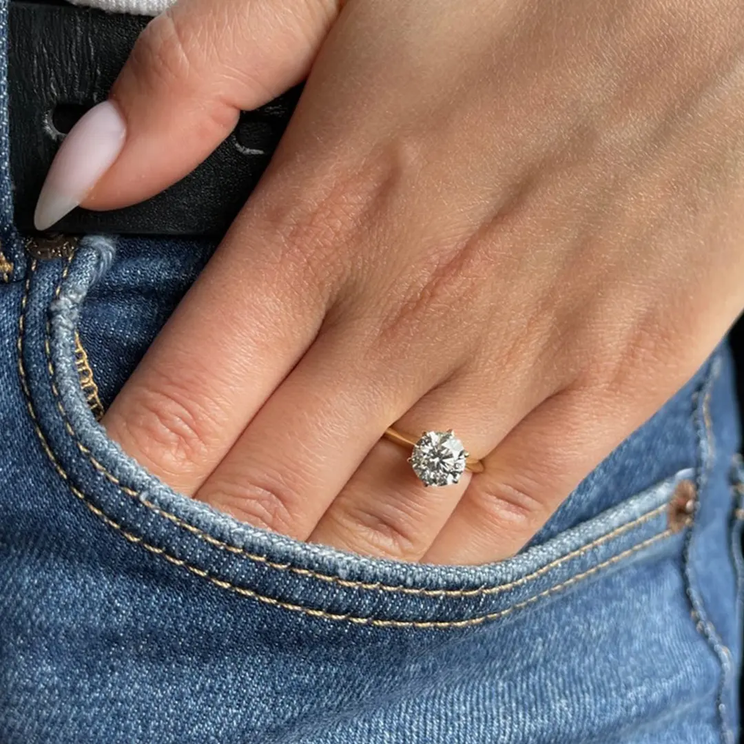 IGI GIA Certified Factory Custom Lab Grown Diamond 10K 14K 18K Solid Gold Brilliant Cut Bridal Engagement Wedding Ring for Women