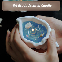 Bougie Parfumée en Forme de Coquillage en Cire, Ornements, Parfum Océan Frais, Bougies Gelées Coquillages, Souvenir d'Ambiance